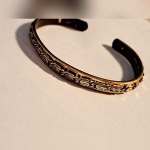 14k Gold Plated and Silver Two Tone Cuff Bracelet Grecian